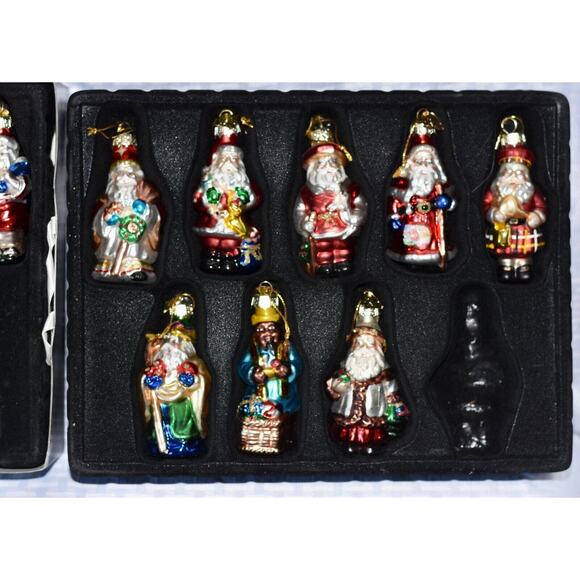 2002 Thomas Pacconi Classics Blown Glass Christmas Ornaments Set of 16 Santas - Picture 6 of 9